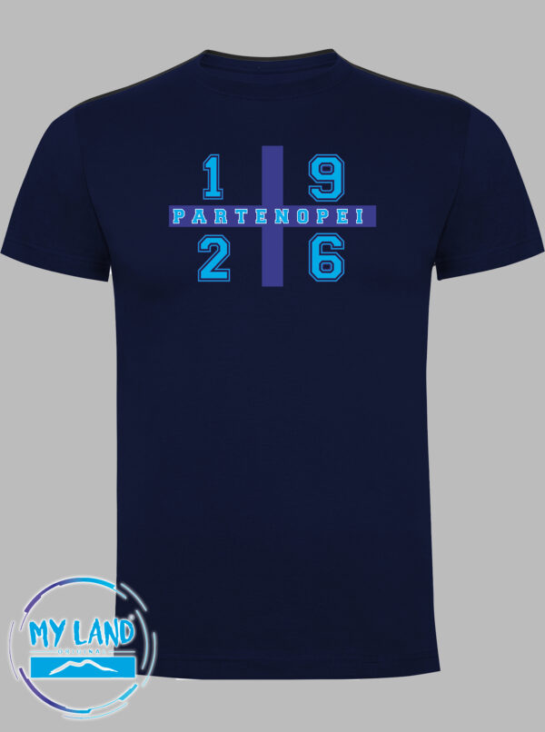 t-shirt blu navy croce partenopei - mylandoriginal