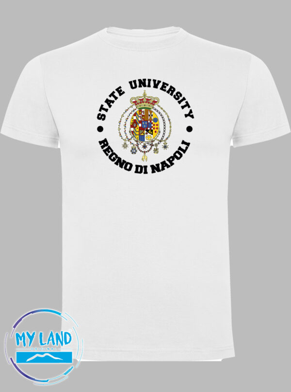 t-shirt bianca state of university - mylandoriginal