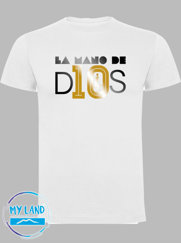 t-shirt bianca la-mano de d10s special edition - mylandoriginal