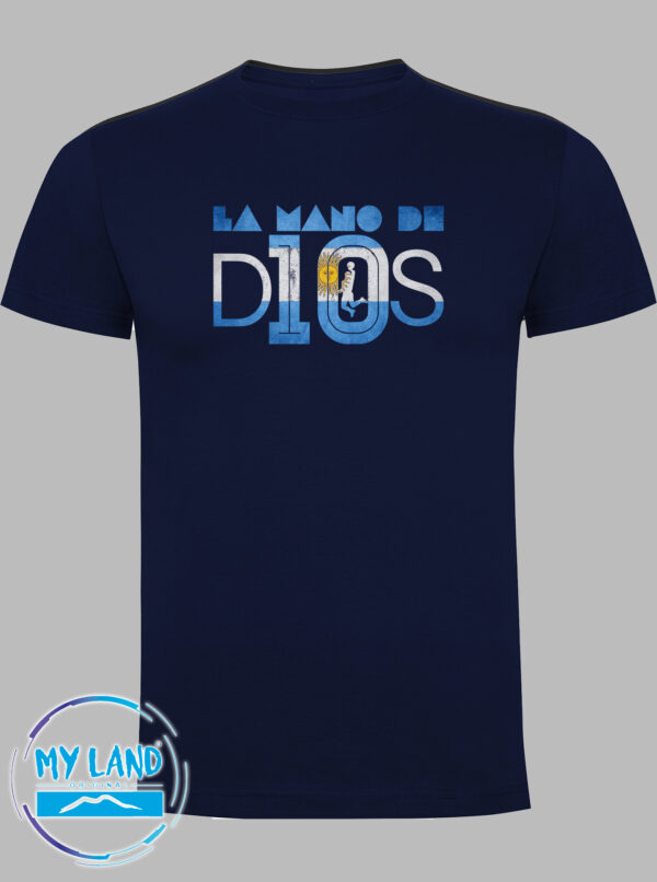 t-shirt blu navy la mano de d10s argentina edition - mylandoriginal