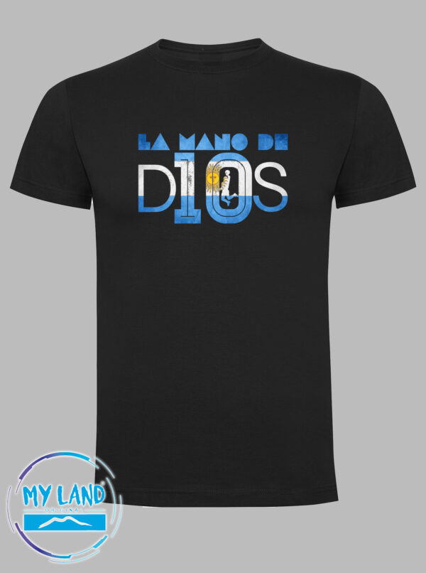 t-shirt nera la mano de d10s argentina edition - mylandoriginal