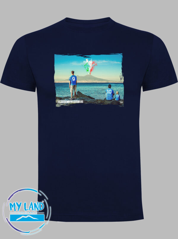 t-shirt blu navy cartolina di napoli - mylandoriginal