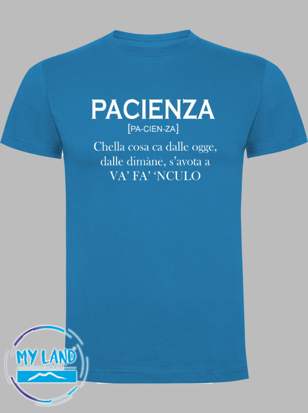 t-shirt azzurra pacienza - detti napoletani - mylandoriginal