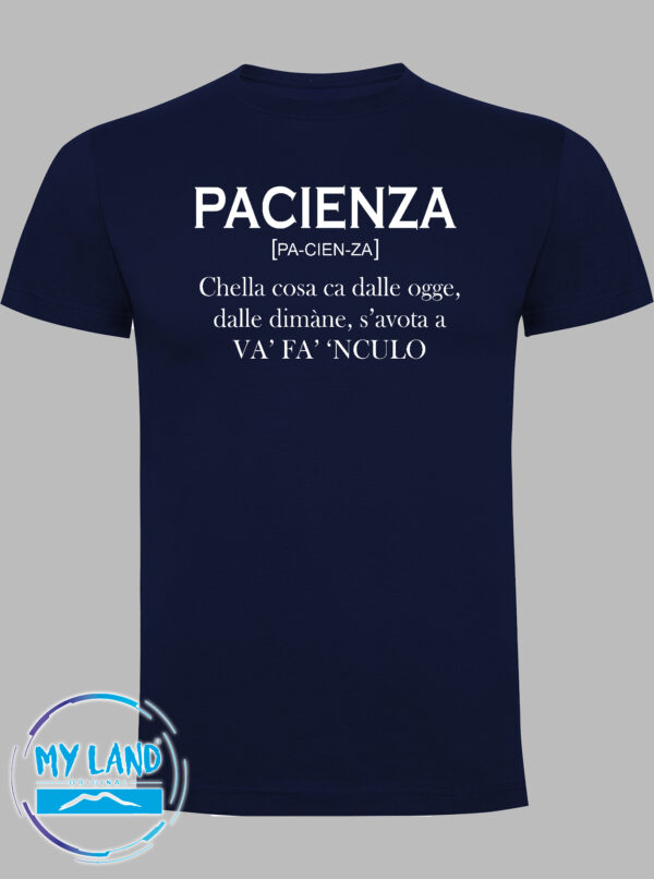 t-shirt blu navy pacienza - detti napoletani - mylandoriginal