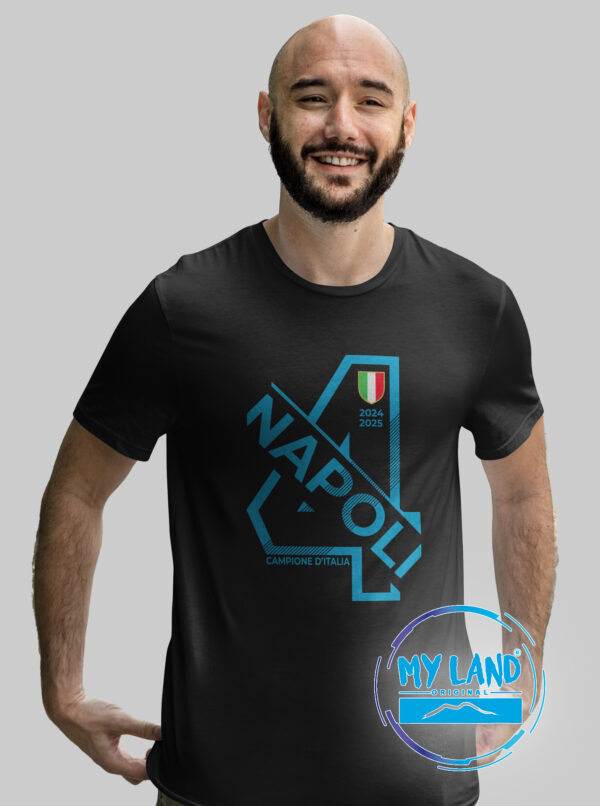 poker azzurro t-shirt mylandoriginal scudetto napoli