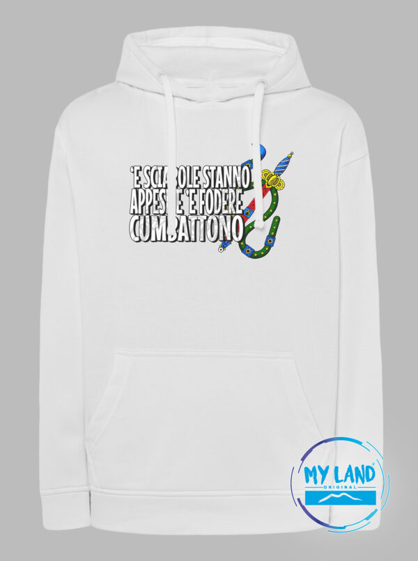 fl-citt-de04 - felpa con cappuccio bianco - asso di spade