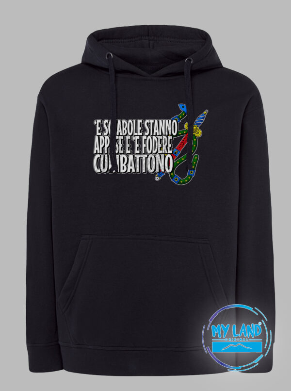 fl-citt-de04 - felpa con cappuccio blu - asso di spade
