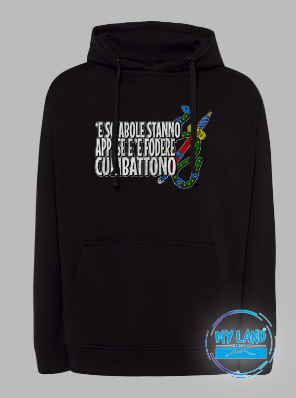 fl-citt-de04 - felpa con cappuccio nero - asso di spade