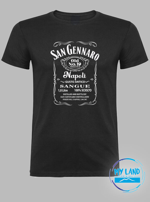 t-shirt nera - SAN GENNARO stile Jack Daniel's